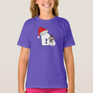 Camiseta Presente de Natal com letra B branca