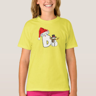 Camiseta Presente de Natal com letra d branca