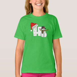 Camiseta Presente de Natal com letra h branca