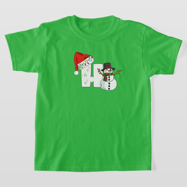 Camiseta Presente de Natal com letra h branca (Postura )