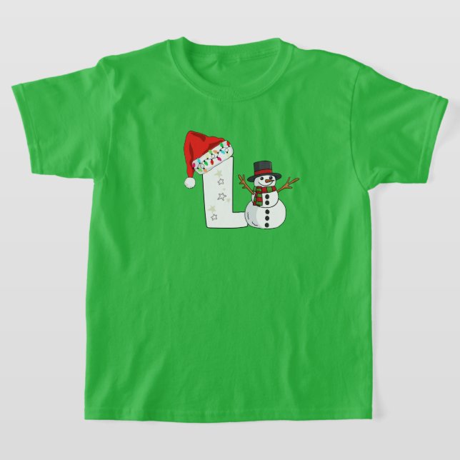 Camiseta Presente de Natal com letra L branca (Postura )