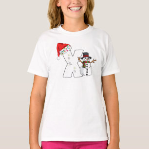Camiseta Presente de Natal com letra x branca