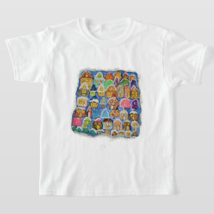 Camiseta Presente de Natal de Arte Popular de Aldeia de Inv