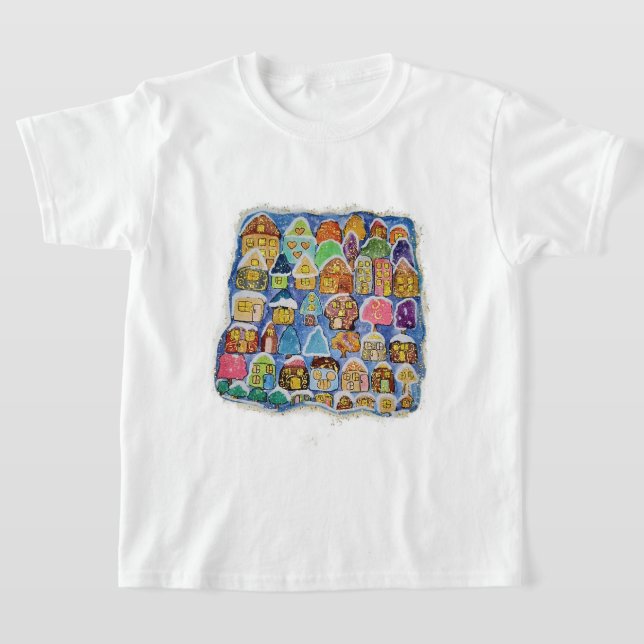 Camiseta Presente de Natal de Arte Popular de Aldeia de Inv (Postura )
