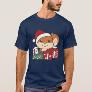 Camiseta Presente de Natal de Esquilo Animais de Inverno am
