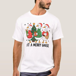 Camiseta Presente de Natal de Família de Ganso Engraçado De