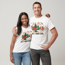 Camiseta Presente de Natal de Família de Ganso Engraçado De