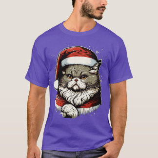 Camiseta Presente de Natal de Gato Feio Fofo Roupas de Nata