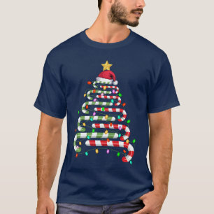 Camiseta Presente de Natal de Luzes de Árvore de Natal Cane