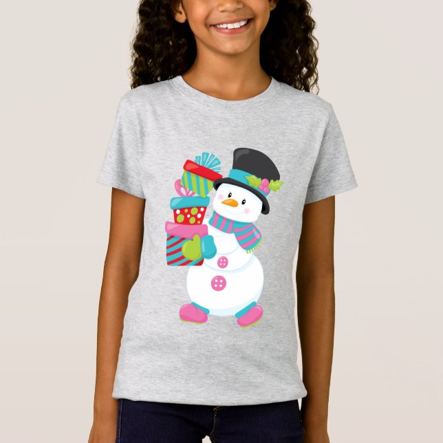 Camiseta presente de natal de Natal para crianças hipsteres (Frente)