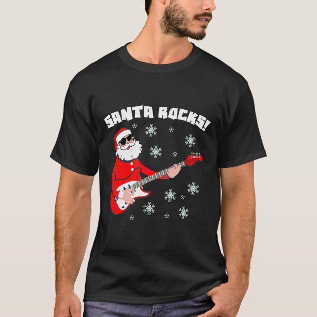 Camiseta Presente de Natal de papais noeis Rocks (Frente)