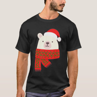 Camiseta Presente de Natal de Urso Polar Bonito
