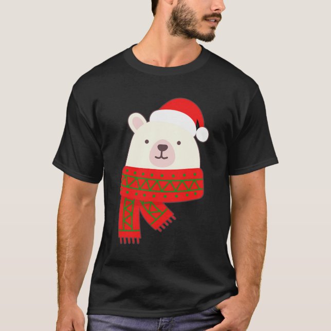 Camiseta Presente de Natal de Urso Polar Bonito (Frente)