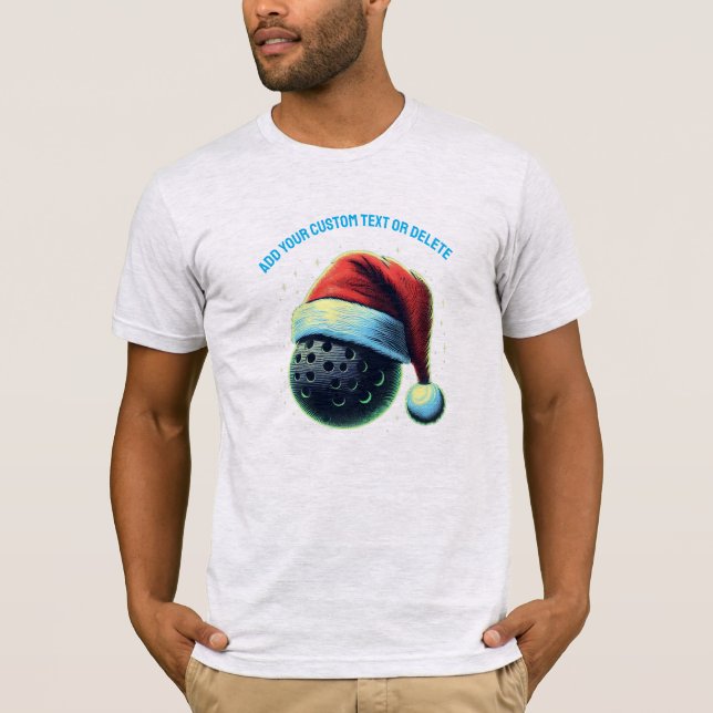 Camiseta Presente de Natal do Pickleball Santa Hat (Frente)