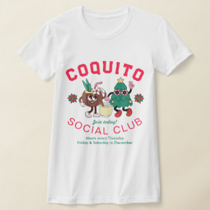 Camiseta Presente de Natal do Retro Funny Coquito Social Cl