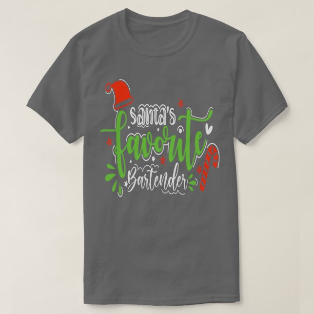 Camiseta presente de natal engraçado favorito do barman (Frente do Design)