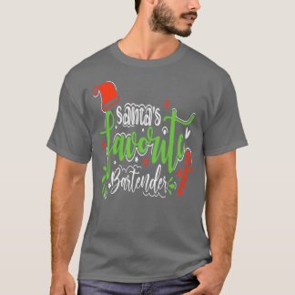 Camiseta presente de natal engraçado favorito do barman