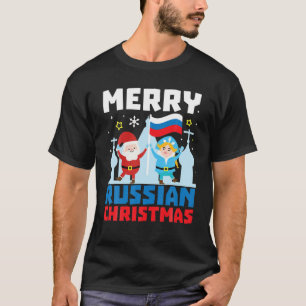 Camiseta Presente de Natal Engraçado na Rússia feliz