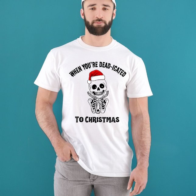 Camiseta Presente de Natal Engraçado Skeleton Holiday Pun (Criador carregado)