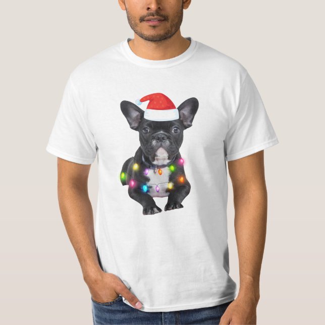 Camiseta presente de natal frenchente para amantes de buldo (Frente)