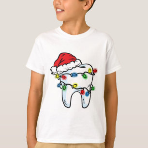 Camiseta Presente de Natal Luz Santa Dentista Higiene Denta