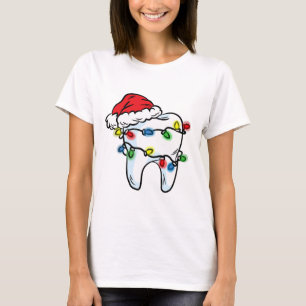 Camiseta Presente de Natal Luz Santa Dentista Higiene Denta