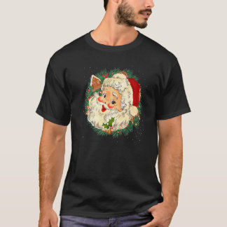 Camiseta Presente de Natal Papai Noel Rosto Vintage Legal