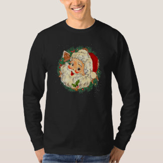 Camiseta Presente de Natal Papai Noel Rosto Vintage Legal