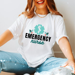 Camiseta Presente de Natal para Enfermeira de Emergência Bo