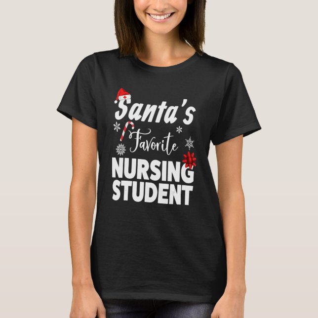 Camiseta Presente de Natal para Estudantes de Enfermagem Fa (Frente)