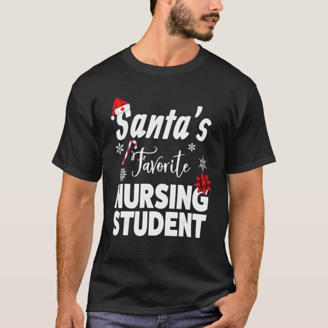 Camiseta Presente de Natal para Estudantes de Enfermagem Fa (Frente)