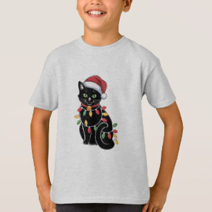 Camiseta Presente de Natal para Gata Amante de Gato Preto P