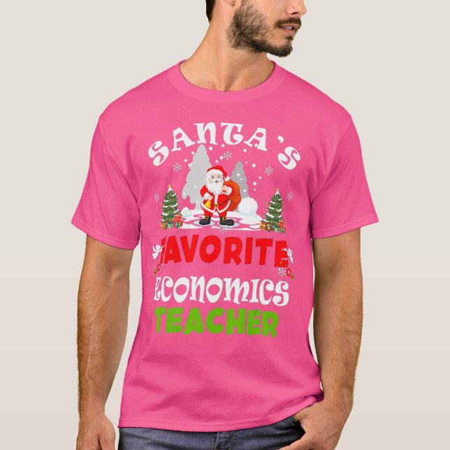 Camiseta Presente de Natal para Professores de Economia Fav (Frente)