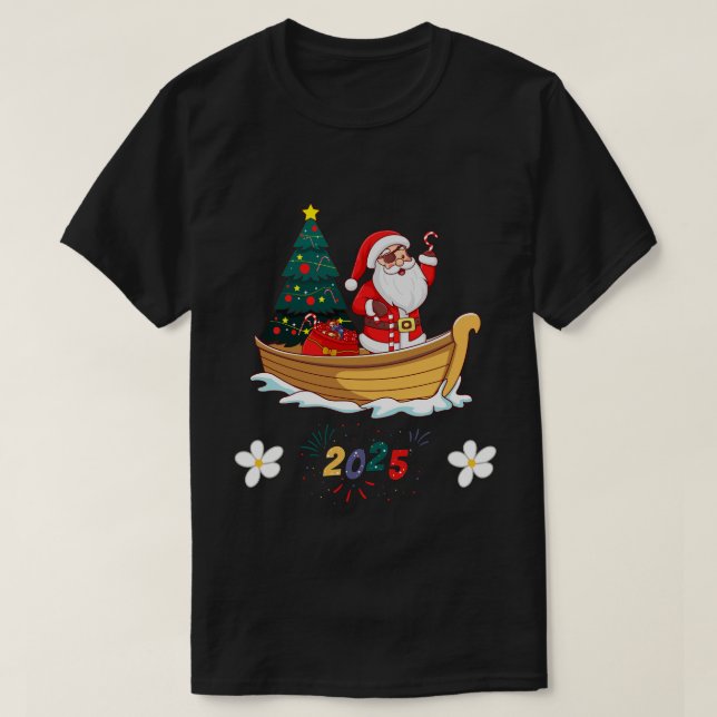 Camiseta Presente de Noel 2025 no Ano Novo Eve Santa Claus (Frente do Design)