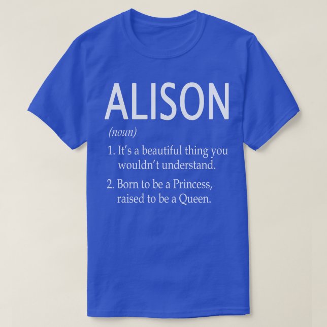 Camiseta Presente de Nome Alison (Frente do Design)