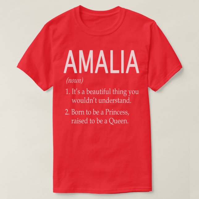 Camiseta Presente de Nome Amalia (Frente do Design)