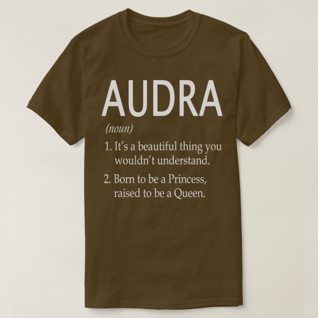 Camiseta Presente de Nome Audra (Frente do Design)