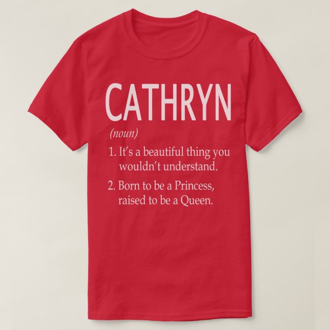 Camiseta Presente de Nome Cathryn (Frente do Design)