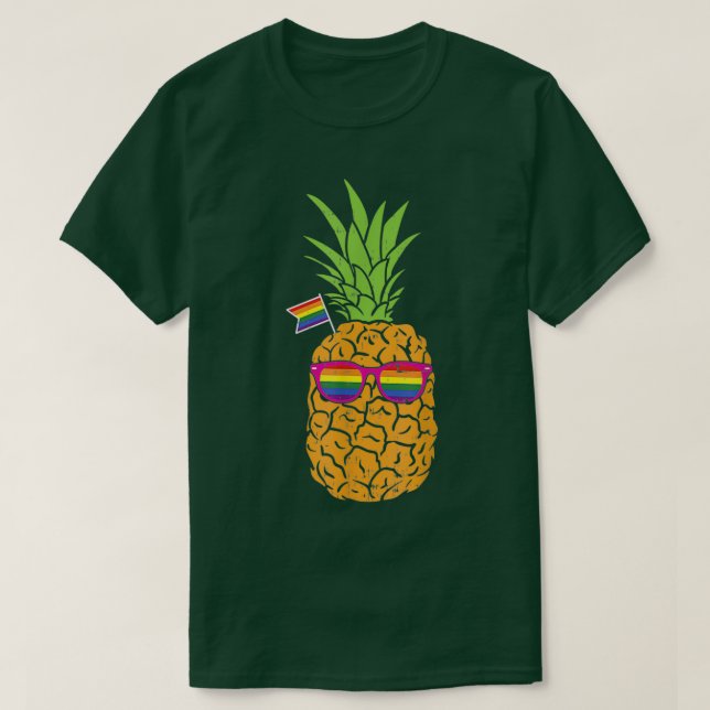 Camiseta Presente de Orgulho LGBT Fruta Engraçado gay Pinea (Frente do Design)