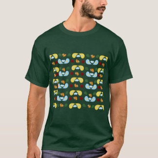 Camiseta Presente de padrão de pássaros dourados