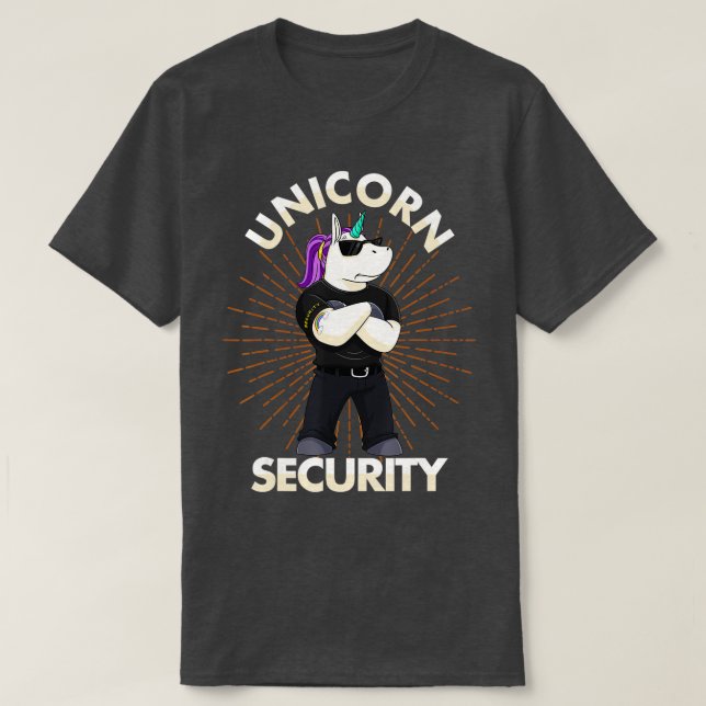 Camiseta Presente de Pai do Unicorn Security Birthday Mens (Frente do Design)