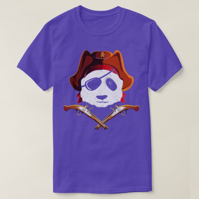 Camiseta Presente de Panda Pirata para Crianças (Frente do Design)