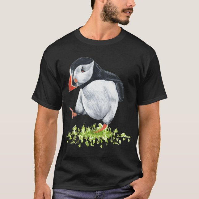 Camiseta Presente de Papagaio-do-mar dançante (Frente)