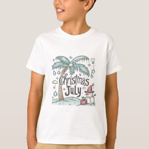 Camiseta Presente de Papai Noel Tropical no Natal em Julho