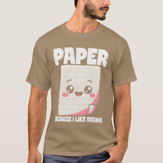 Camiseta Presente de papel de personagem de Pedra, Papel e