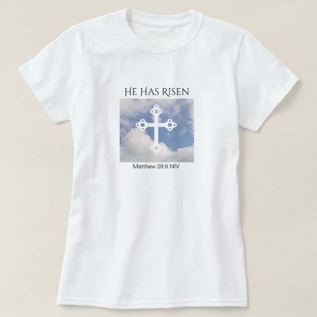 Camiseta Presente de Páscoa azul na ressurreição do céu nub (Frente do Design)