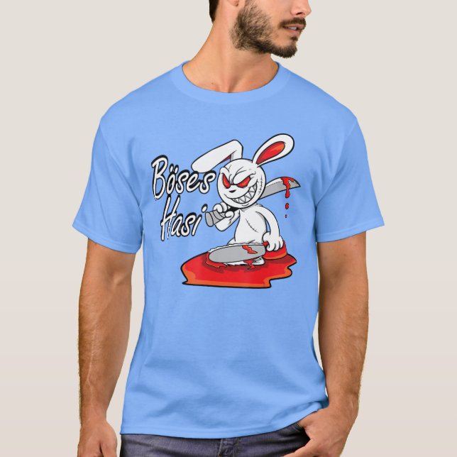 Camiseta Presente de Páscoa do Coelho Engraçado do Horror M (Frente)