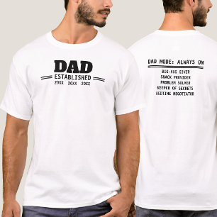 Camiseta Presente de Paternidade Estabelecida pelo Pai