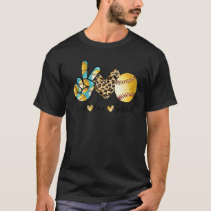 Camiseta Presente de Paz Amor Softbol Lançador Receptor Cri