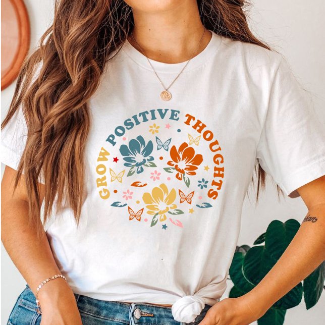 Camiseta Presente de Pensamentos Positivos para Professor (grow positive thoughts shirt, gift for teacher, teacher shirt,teacher appreciation gifts,teacher )